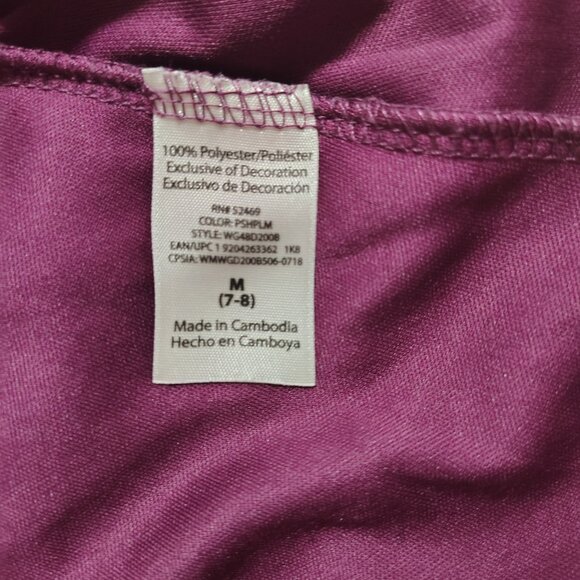 Wonder Nation plum purple floral mesh embroidered formal girls dress (M 7-8) - Picture 6 of 10